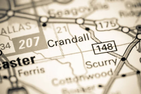 Crandall. Texas. USA on a map — Stok fotoğraf