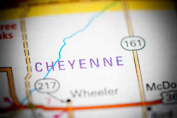 Een Cheyenne. Kansas. Usa op een kaart — Stockfoto