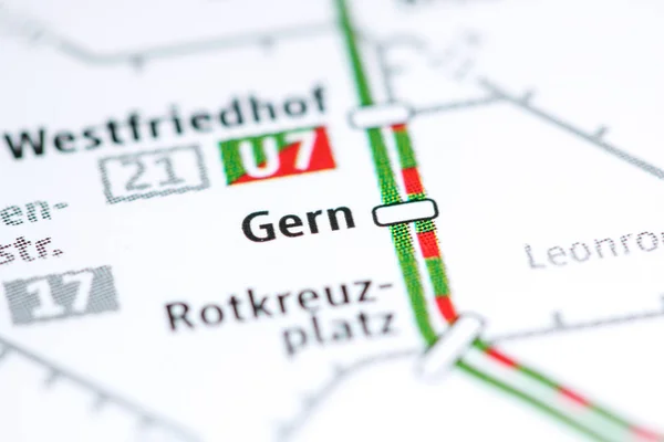 Gern Station. Munich Metro map. — Stockfoto