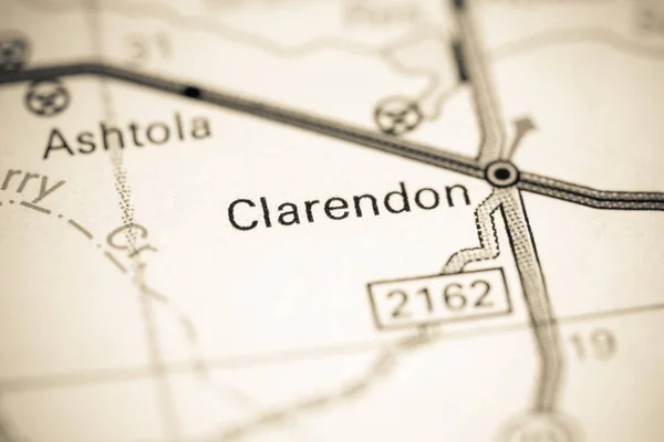 Clarendon. Texas. Stati Uniti su una mappa — Foto Stock