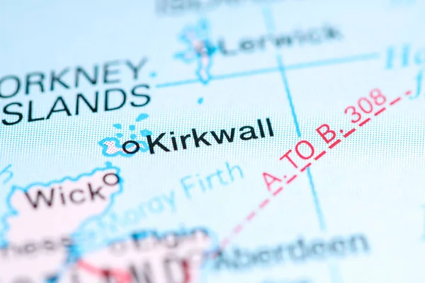 Kirkwall vagyok. Egyesült Királyság térképen — Stock Fotó