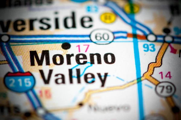 मोरेनो व्हॅली. कॅलिफोर्निया. नकाशावर यूएसए — स्टॉक फोटो, इमेज