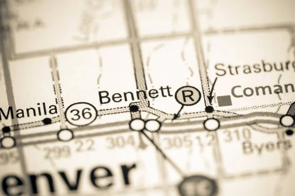 Μπένετ. Κολοράντο. Usa σε ένα χάρτη — Φωτογραφία Αρχείου