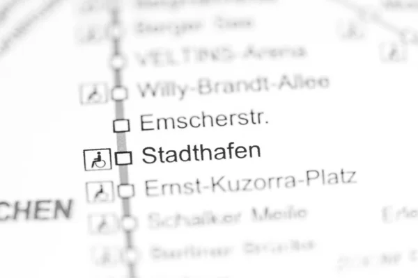 Stadthafen Állomás. Bochum metrótérkép. — Stock Fotó