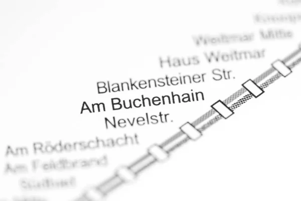 Jag är Buchenhain Station. Karta över Bochums tunnelbana. — Stockfoto