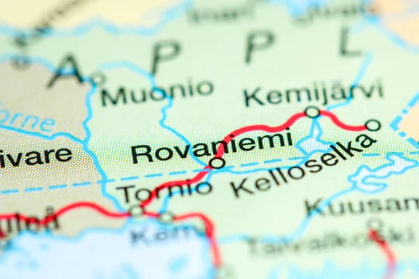 Rovaniemi. Finland on a map — Stock Photo, Image