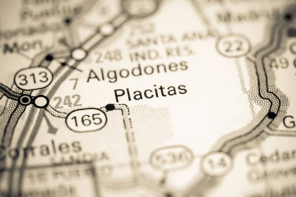 Placitas. Novo México. EUA sobre um mapa — Fotografia de Stock