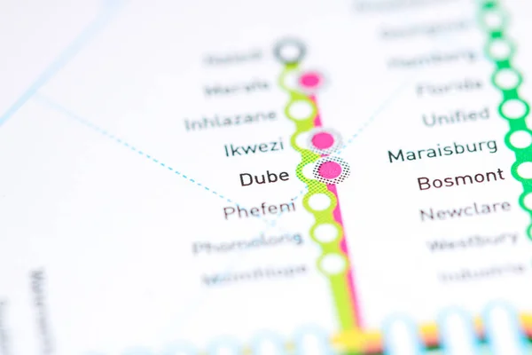 Dube Station. Johannesburg Metro map.