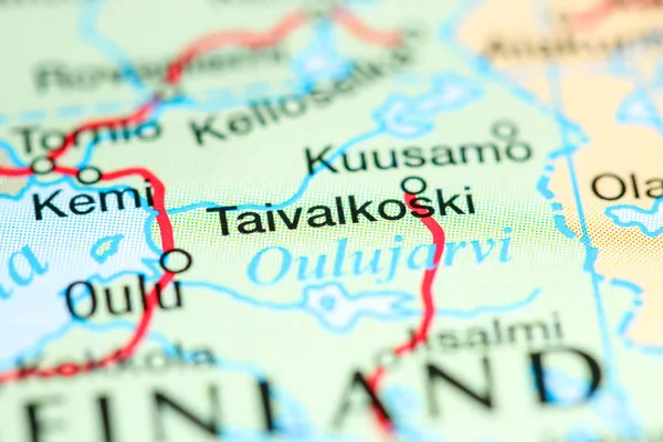 Taivalkoski. Finland on a map — Stock Photo, Image