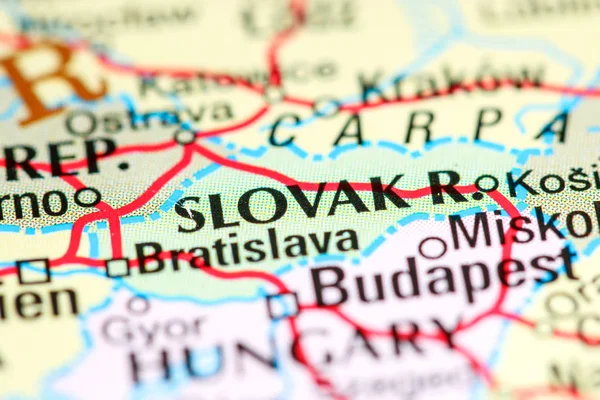 Slovenská republika na mapě — Stock fotografie