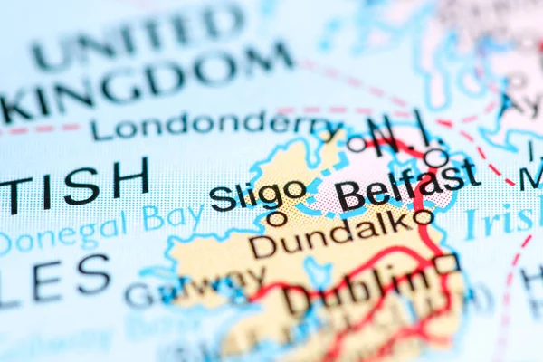 Sligo. Republik Irland auf einer Karte anzeigen — Stockfoto