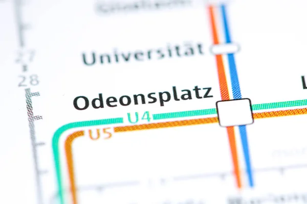 Odeonsplatz Station. Munich Metro map. — 스톡 사진