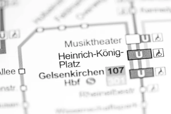 Heinrich Konig Platz Station. Bochum Metro map. — 스톡 사진