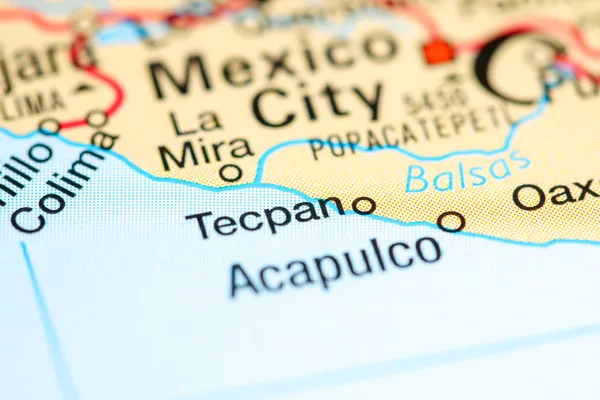 Tecpan. Mexico on a map — Stock Photo, Image