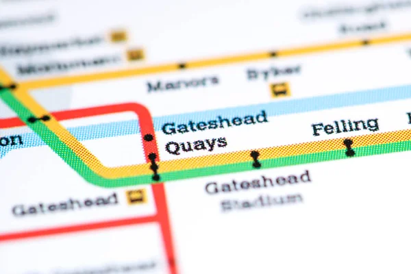 Quays Station. Carte du métro de Newcastle . — Photo