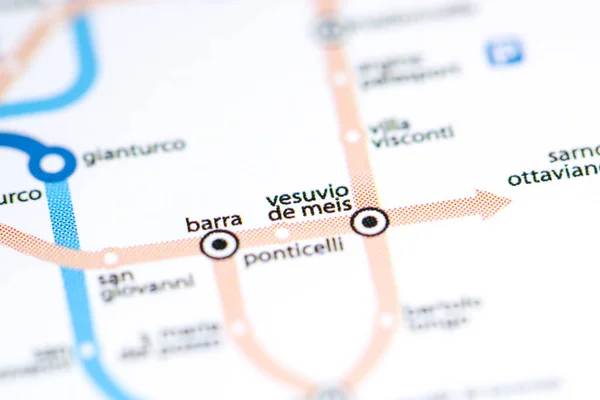 Vesuvio de Meis Station. Naples Metro map. — Stockfoto