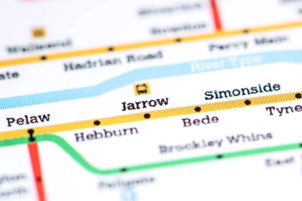 Jarrow Station. Carte du métro de Newcastle . — Photo