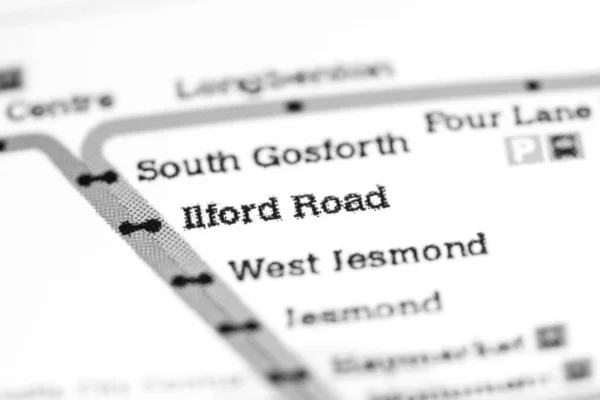 Ilford Road Station. Newcastle Metro map. — Stock Photo, Image