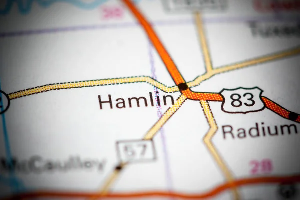 Hamlin 。 德克萨斯。 地图上的Usa — 图库照片