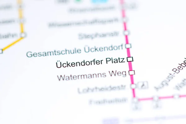 Uckendorfer Platz Állomás. Bochum metrótérkép. — Stock Fotó