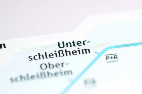 Unterschleissheim Station 。 慕尼黑地铁地图. — 图库照片