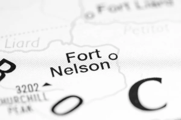 Forte Nelson. Canadá sobre um mapa — Fotografia de Stock