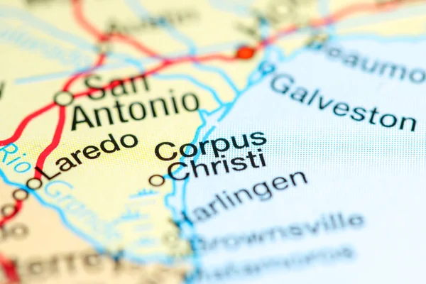 Corpus Christi. USA on a map