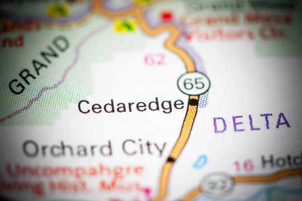 Cedaredge. Colorado. USA on a map — Stock Photo, Image