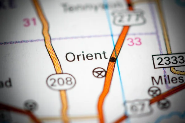 Orient. Texas. USA na mapě — Stock fotografie