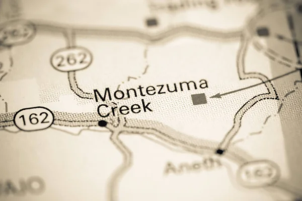 Στο Μοντεζούμα Κρικ. Γιούτα. ΗΠΑ σε ένα χάρτη — Φωτογραφία Αρχείου