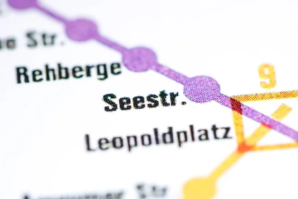 Estación Seestrasse. Mapa del metro de Berlín . — Foto de Stock