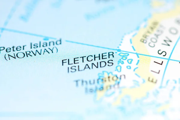 Ilhas Fletcher. Antártida sobre um mapa — Fotografia de Stock