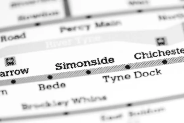 Simonside Station. Carte du métro de Newcastle . — Photo