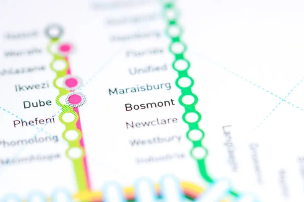 博斯蒙特车站 约翰内斯堡地铁图. — 图库照片