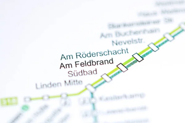 Stazione di Feldbrand. Mappa di Metropolitana di Bochum . — Foto Stock