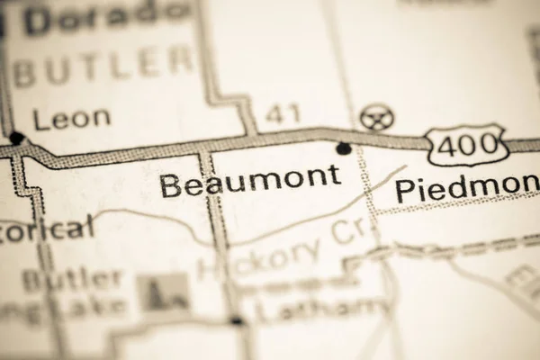 Beaumont. Kansas. USA on a map — 스톡 사진