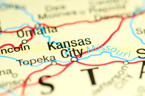 Kansas City, Kansas. USA on a map — Stock Photo, Image