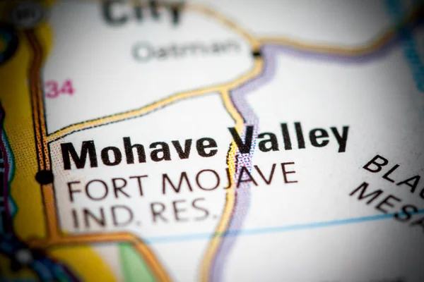 Mohave Valley. Arizona. USA on a map — 스톡 사진