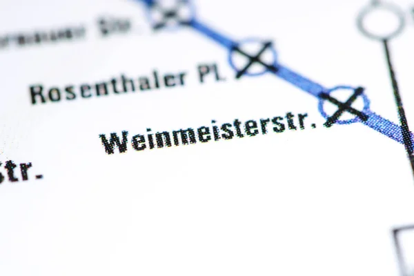Σταθμός Weinmeisterstrasse. Χάρτης μετρό Βερολίνου. — Φωτογραφία Αρχείου