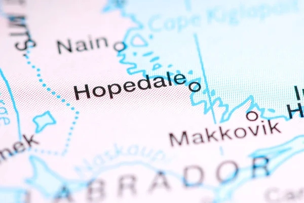 Hopedale. Canadá sobre um mapa — Fotografia de Stock