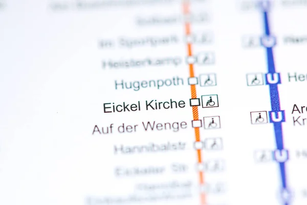 Eickel Kirche Station. Karta över Bochums tunnelbana. — Stockfoto