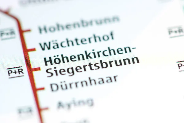 Hohenkirchen Siegertsbrunn állomás. München metrótérkép. — Stock Fotó