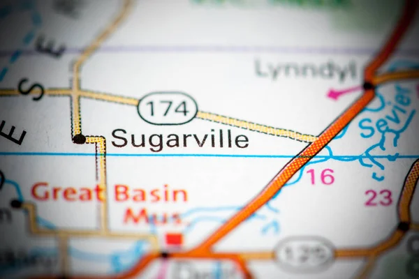 Sugarville. Utah. USA on a map — Stock fotografie