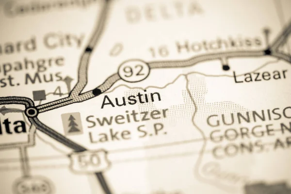 Austin. Colorado. USA on a map — Stockfoto