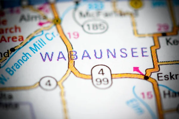 Wabaunsee-ben. Kansas-ben. USA térképen — Stock Fotó