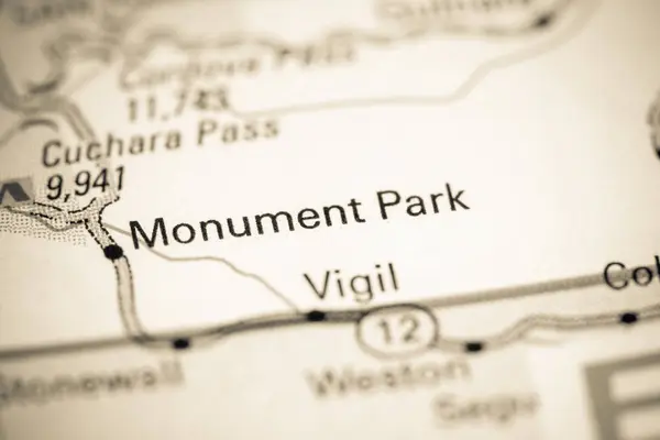 Monument Park. Colorado. USA on a map — 스톡 사진