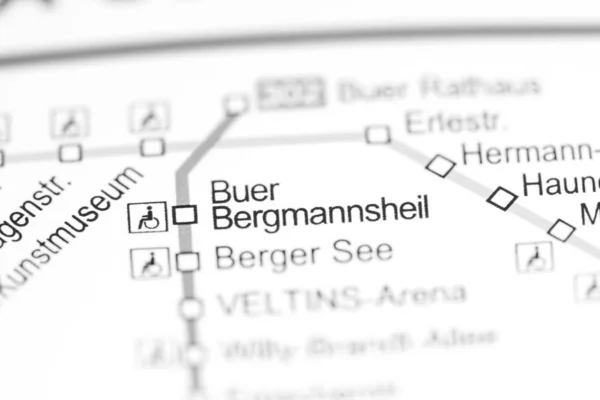 Buer Bergmannsheil车站 Bochum Metro map. — 图库照片