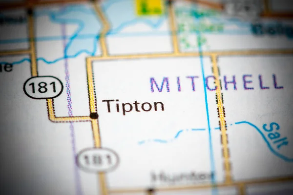 Tipton. Kansas. USA on a map — 스톡 사진