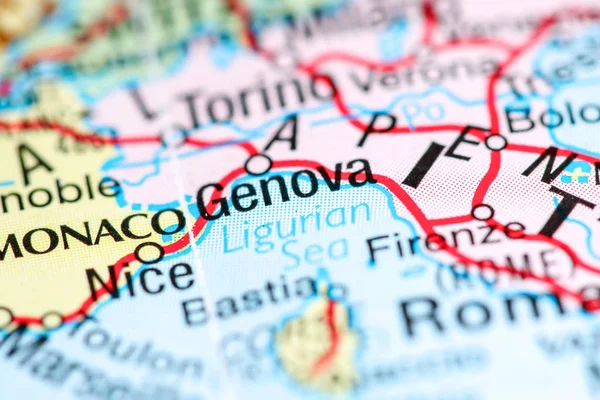 Genova. Italie sur une carte — Photo