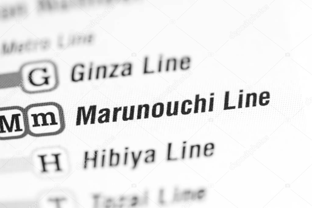 Marunouchi Line. Tokyo Metro map.